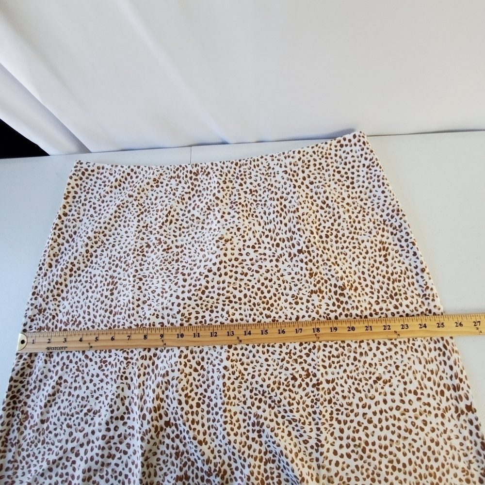 J. Crew Plus Size Satin Midi Slip Skirt 2X Animal Print Spring Stretch Waist NEW - Picture 7 of 11
